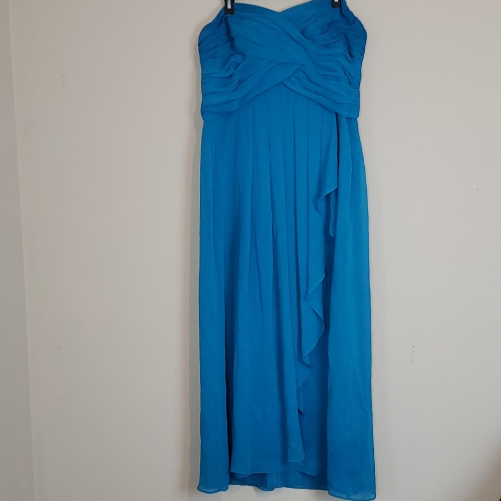 David's bridal strapless maxi dress.